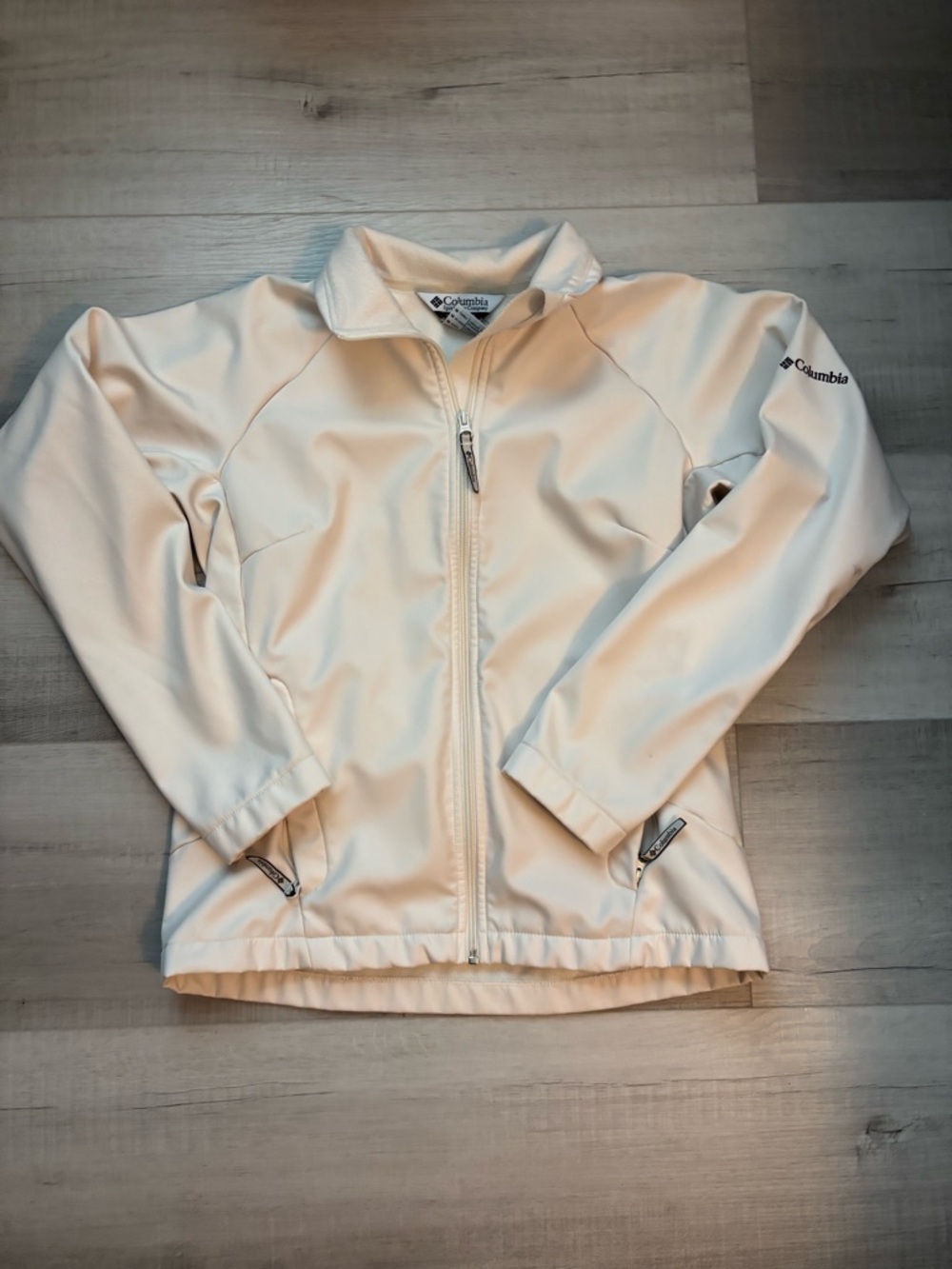 Columbia Softshell Jacket Women’s Medium Full Zip Cream Outdoor